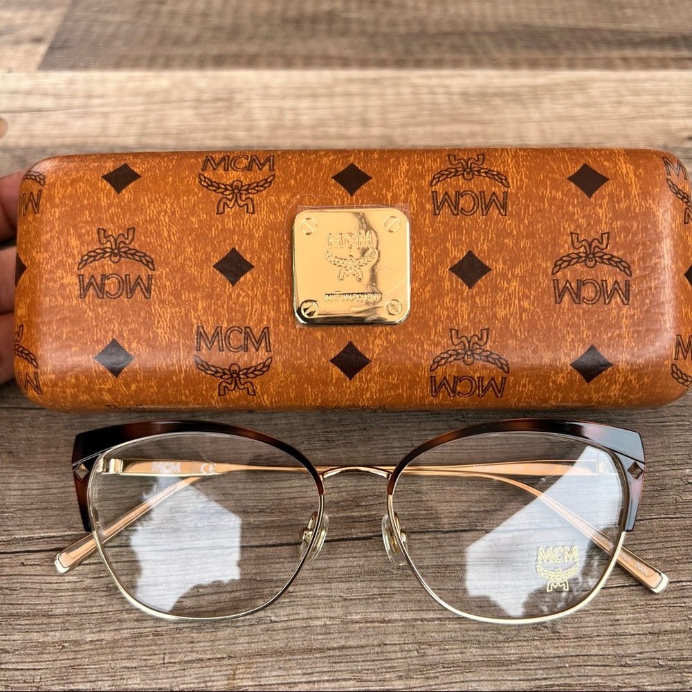 MCM 2113 Cat Eye Full Rim Frame in Gold/Havana